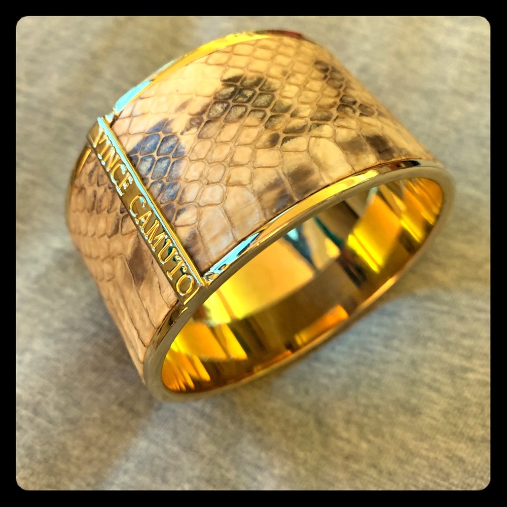 Vince Canute snakeskin gold cuff